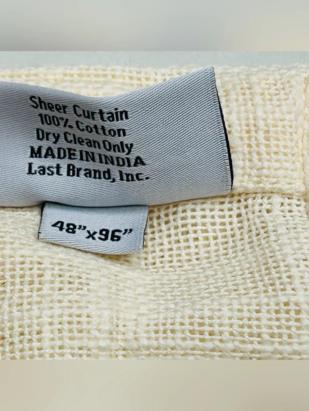 QUINCE Set Of 2 48x96 Cotton Sheer Curtains Ivory 0381